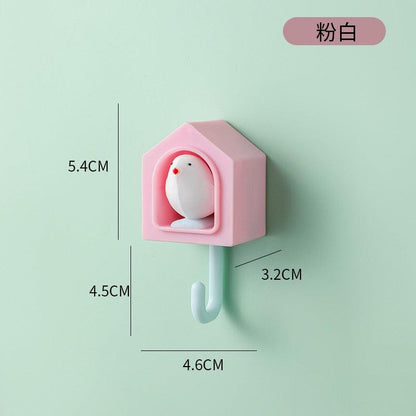 New Cartoon Bird Hook Self Adhesive Dormitory Bedroom Door Hangers Hooks Key Umbrella Towel Cap Coat Rack Wall Decoration Rack Creative Adhesive Coat Hook Cute Bird Hooks Decorative Wall Hooks Key Holder Stevvex