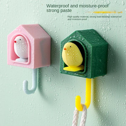 New Cartoon Bird Hook Self Adhesive Dormitory Bedroom Door Hangers Hooks Key Umbrella Towel Cap Coat Rack Wall Decoration Rack Creative Adhesive Coat Hook Cute Bird Hooks Decorative Wall Hooks Key Holder Stevvex