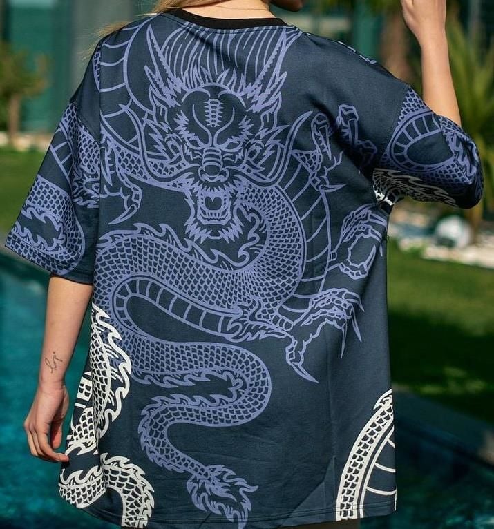 New Season Real Madrid Dragon Printed Oversized T-Shirt Withinblack