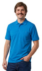 Men's Short Sleeve Pique Polo Shirt in Cotton Blend with Front Pocket