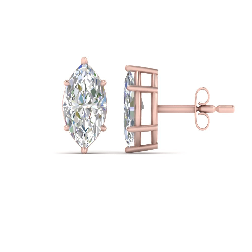 Marquise Diamond 6 Prong Stud Earrings Fascinating Diamonds