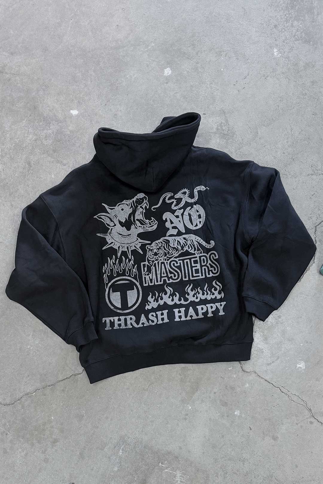 No Masters Unisex Heavyweight Hoodie Thrash Happy