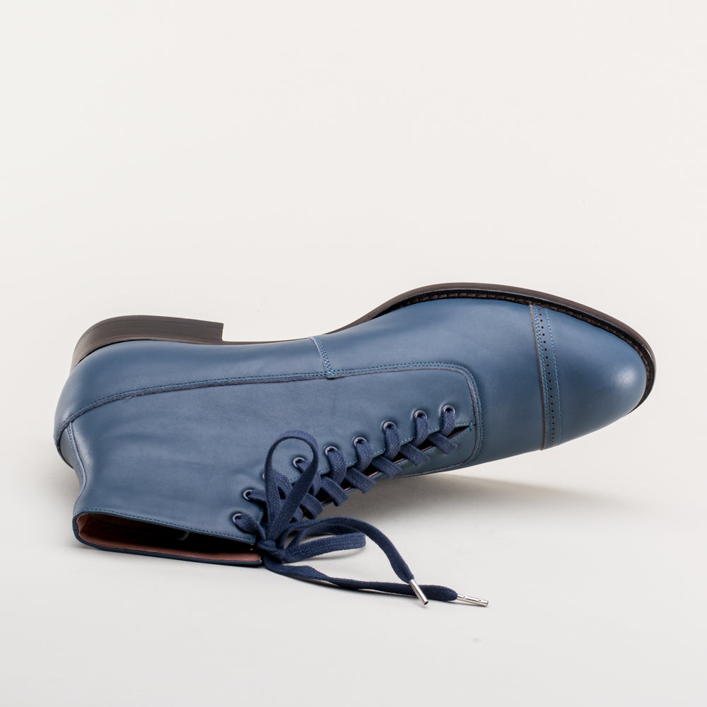 Noble Men's Vintage Lace-Up Boots (Blue) American Duchess