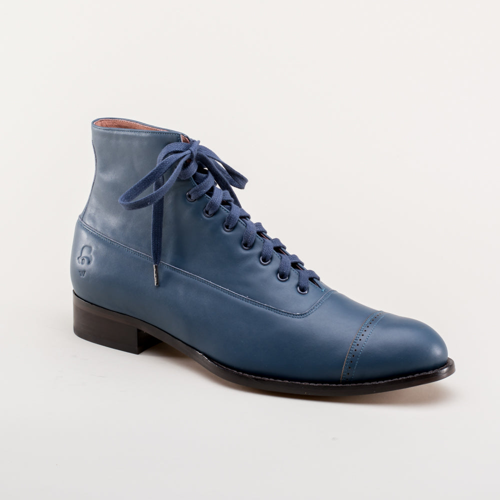 Noble Men's Vintage Lace-Up Boots (Blue) American Duchess
