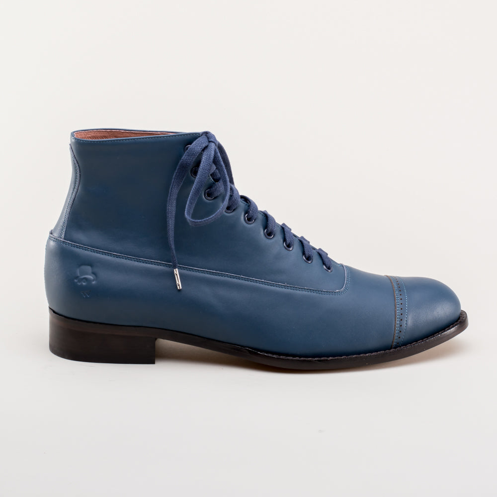 Noble Men's Vintage Lace-Up Boots (Blue) American Duchess