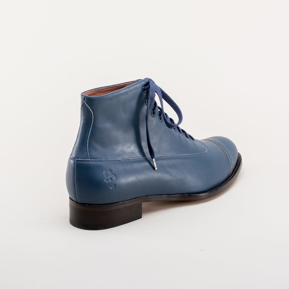 Noble Men's Vintage Lace-Up Boots (Blue) American Duchess
