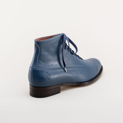 Noble Men's Vintage Lace-Up Boots (Blue) American Duchess