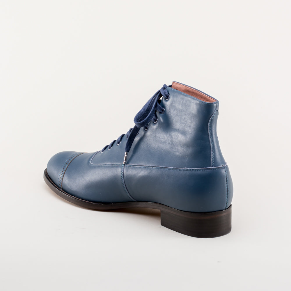 Noble Men's Vintage Lace-Up Boots (Blue) American Duchess