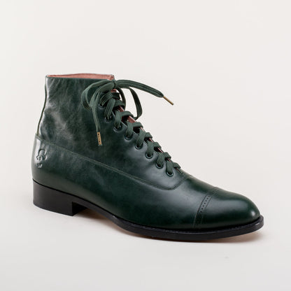 Noble Men's Vintage Lace-Up Boots (Green) American Duchess