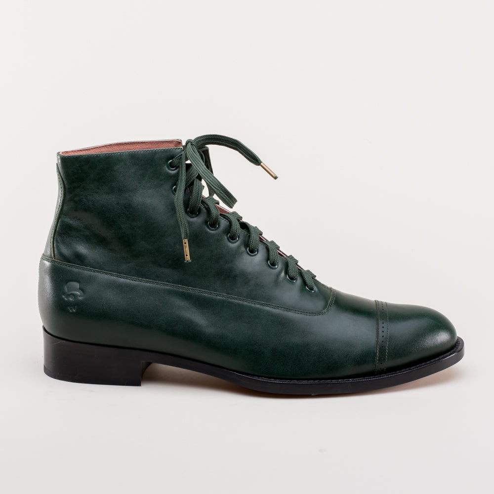 Noble Men's Vintage Lace-Up Boots (Green) American Duchess