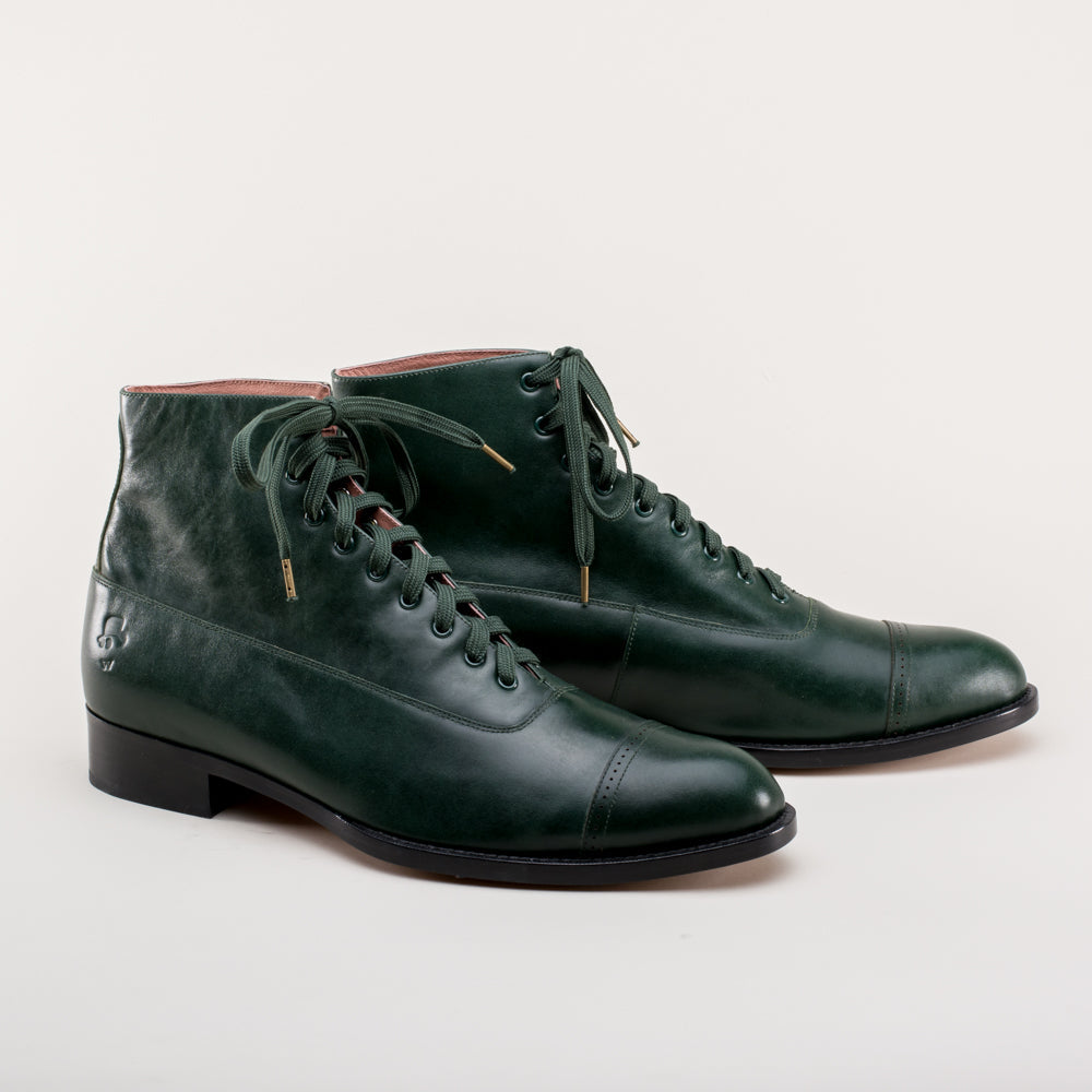 Noble Men's Vintage Lace-Up Boots (Green) American Duchess