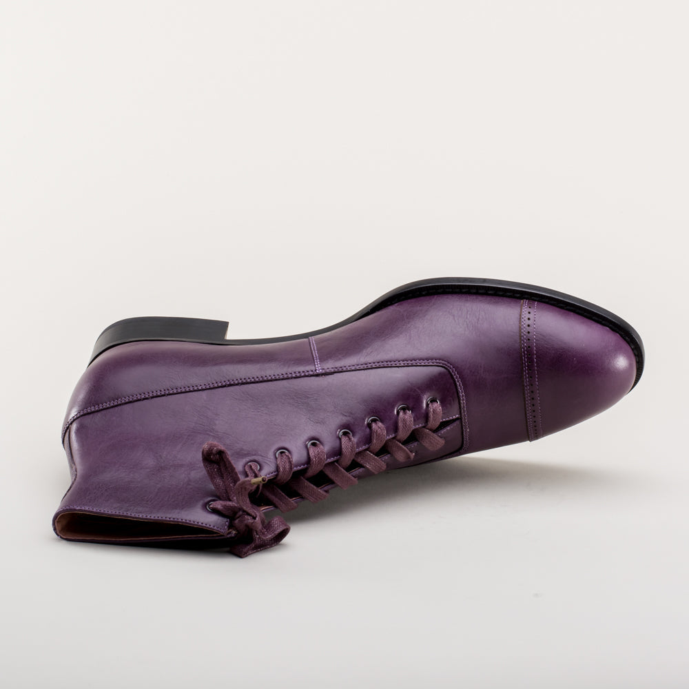Noble Men's Vintage Lace-Up Boots (Purple) American Duchess