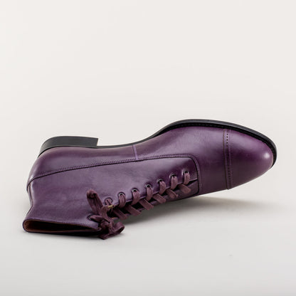 Noble Men's Vintage Lace-Up Boots (Purple) American Duchess