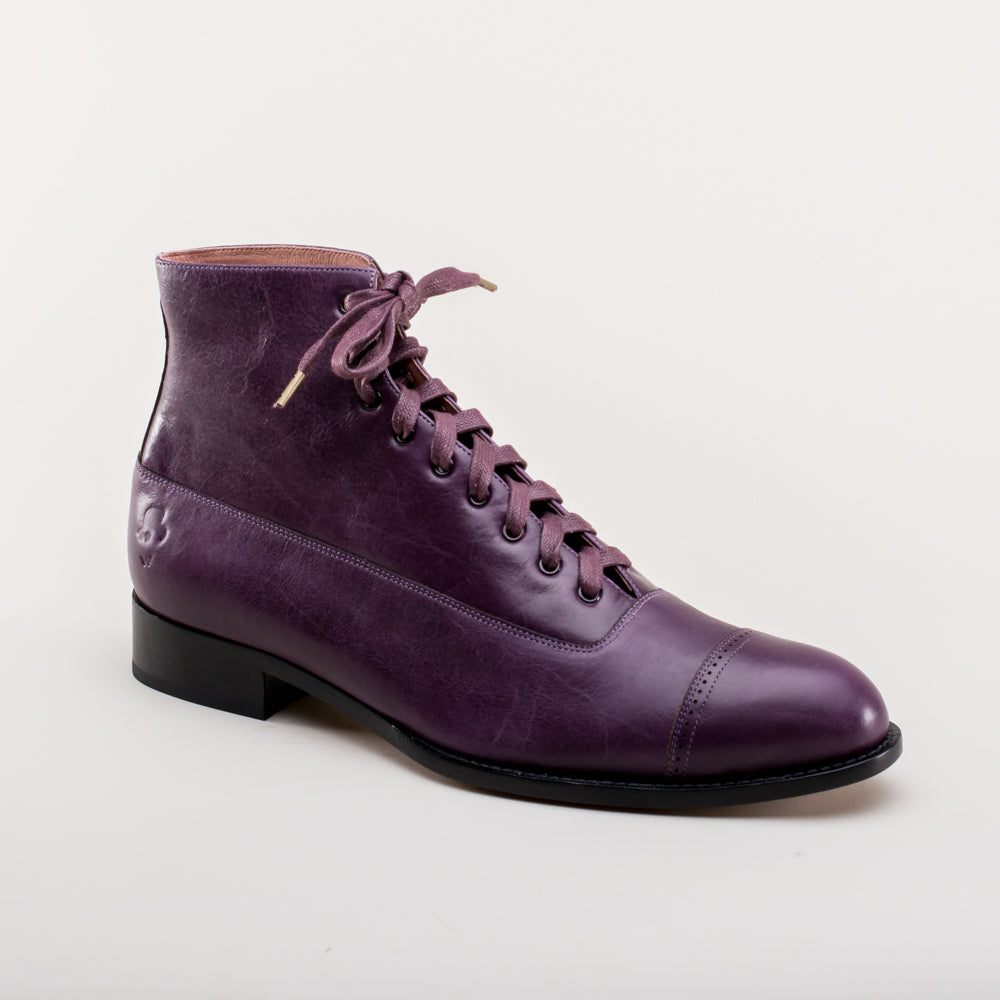 Noble Men's Vintage Lace-Up Boots (Purple) American Duchess