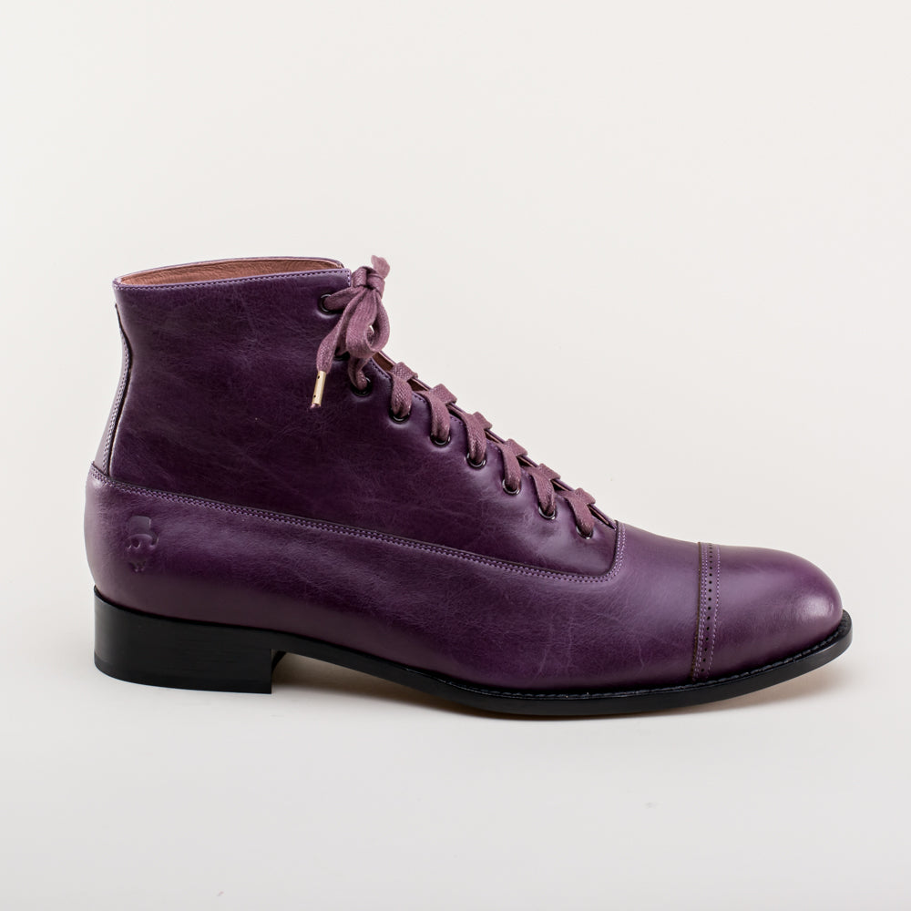 Noble Men's Vintage Lace-Up Boots (Purple) American Duchess