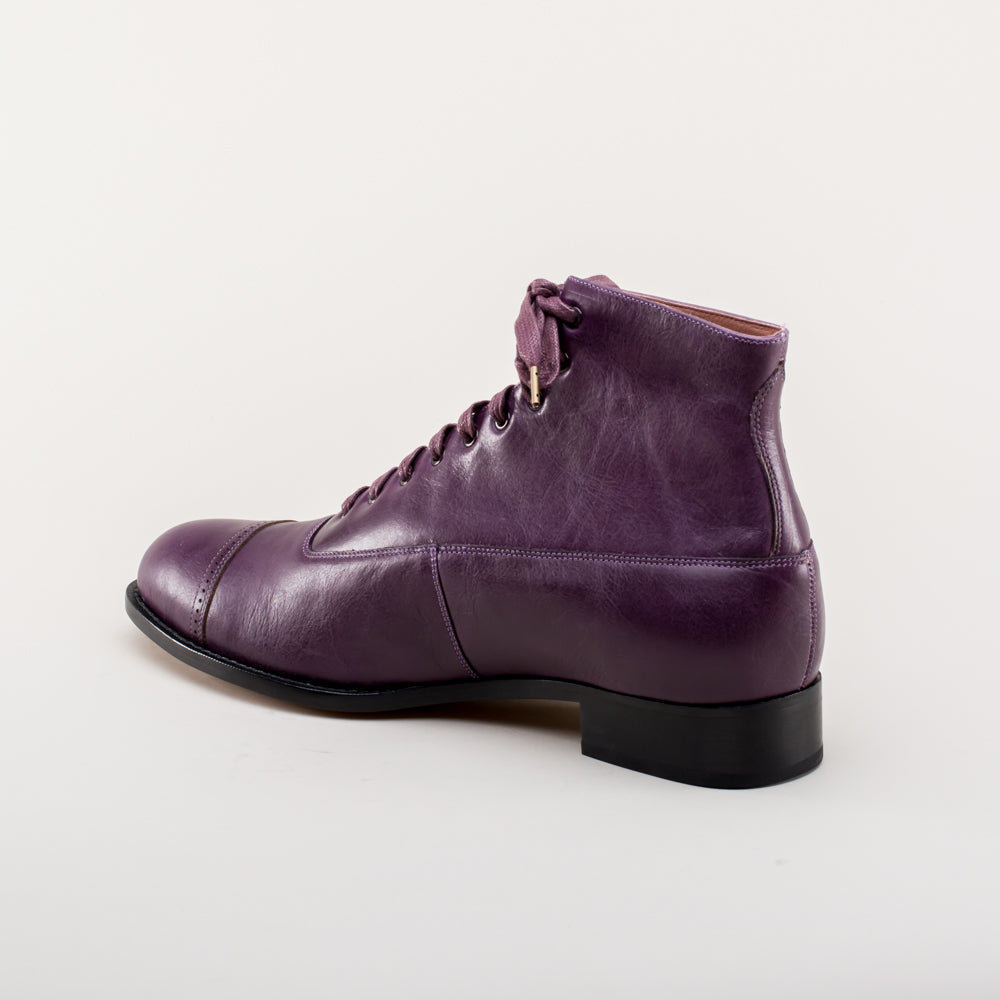 Noble Men's Vintage Lace-Up Boots (Purple) American Duchess