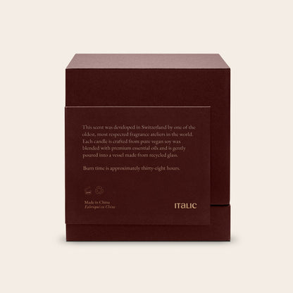 Noir Swiss Scented Glass Candle Italic