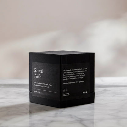 Noir Swiss Scented Glass Candle Italic