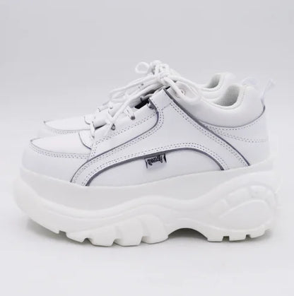 Heart-Shaped White Platform Shoes with Thick Soles