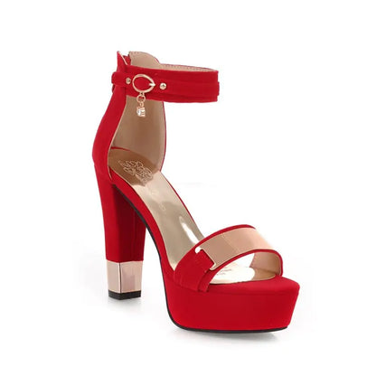 Black Sexy Fish Mouth High Heels Platform Shoes