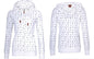 Hooded Zipper Print Fleece Sweater for Women