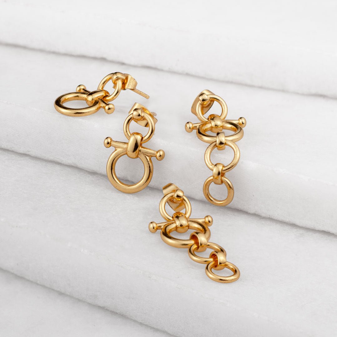 Ocala - Single Horse Bit Equestrian Earring in Gold Urban-Equestrian
