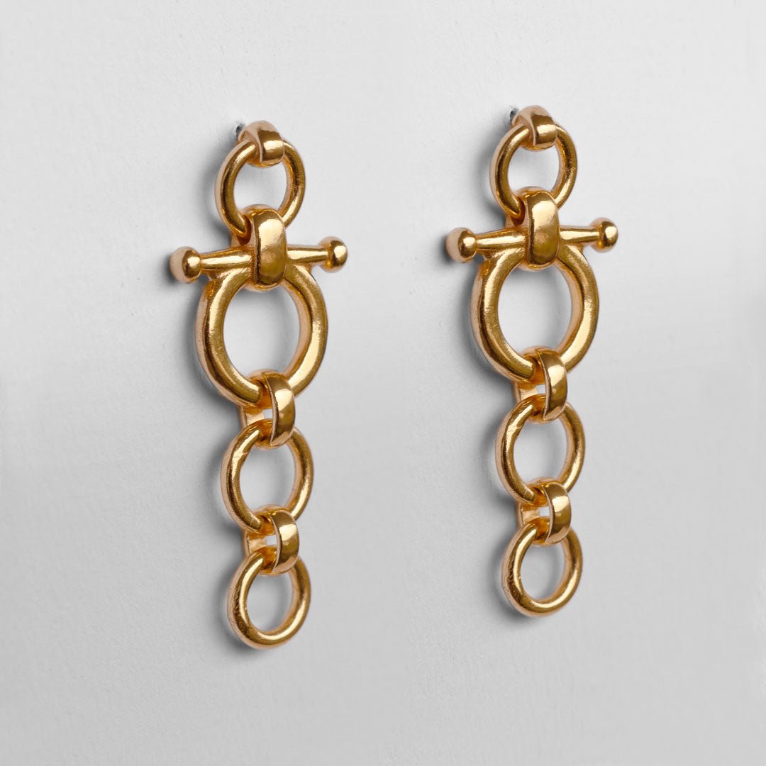 Ocala - Triple Horse Bit Equestrian Earring in Gold Urban-Equestrian