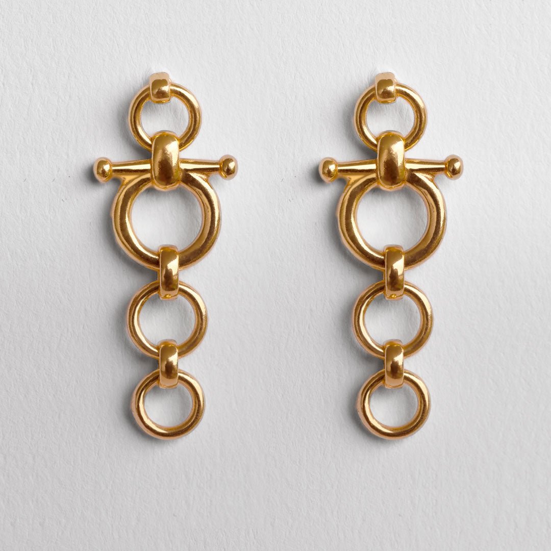 Ocala - Triple Horse Bit Equestrian Earring in Gold Urban-Equestrian