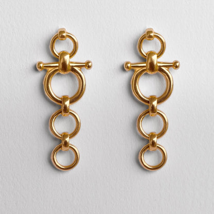 Ocala - Triple Horse Bit Equestrian Earring in Gold Urban-Equestrian