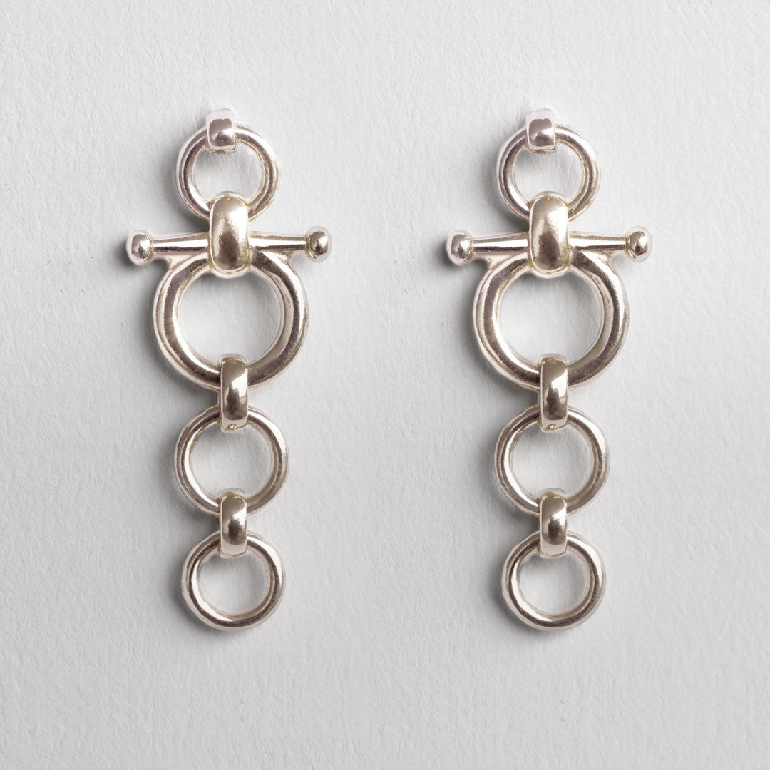 Ocala - Triple Horse Bit Equestrian Earring in Silver Urban-Equestrian