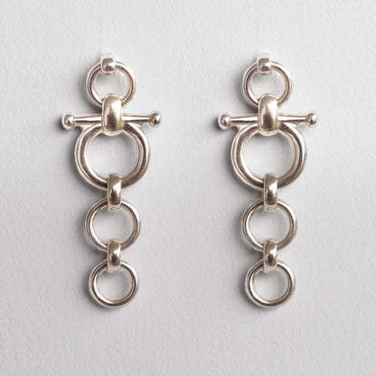 Ocala - Triple Horse Bit Equestrian Earring in Silver Urban-Equestrian