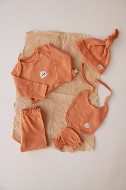 Octopus Patterned 5 Piece Newborn Set Honey and Hive