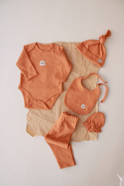 Octopus Patterned 5 Piece Newborn Set Honey and Hive
