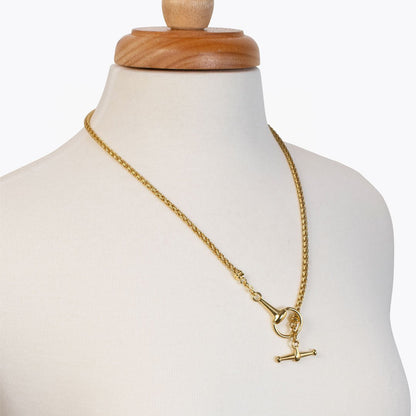 Odeza - Horse Bit Toggle Equestrian Necklace in Gold Urban-Equestrian