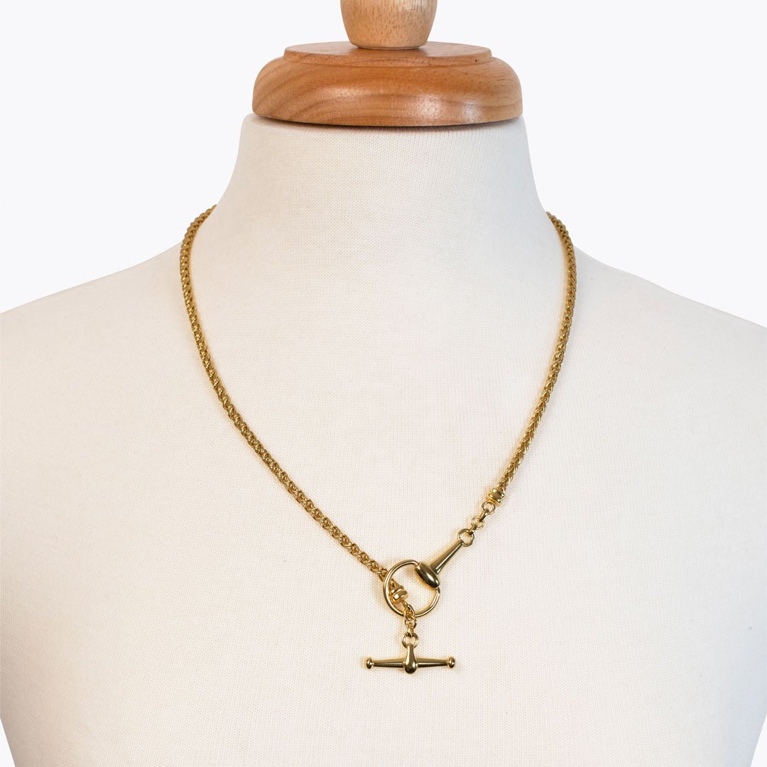 Odeza - Horse Bit Toggle Equestrian Necklace in Gold Urban-Equestrian