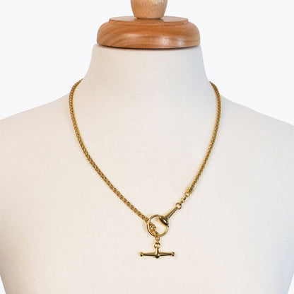 Odeza - Horse Bit Toggle Equestrian Necklace in Gold Urban-Equestrian