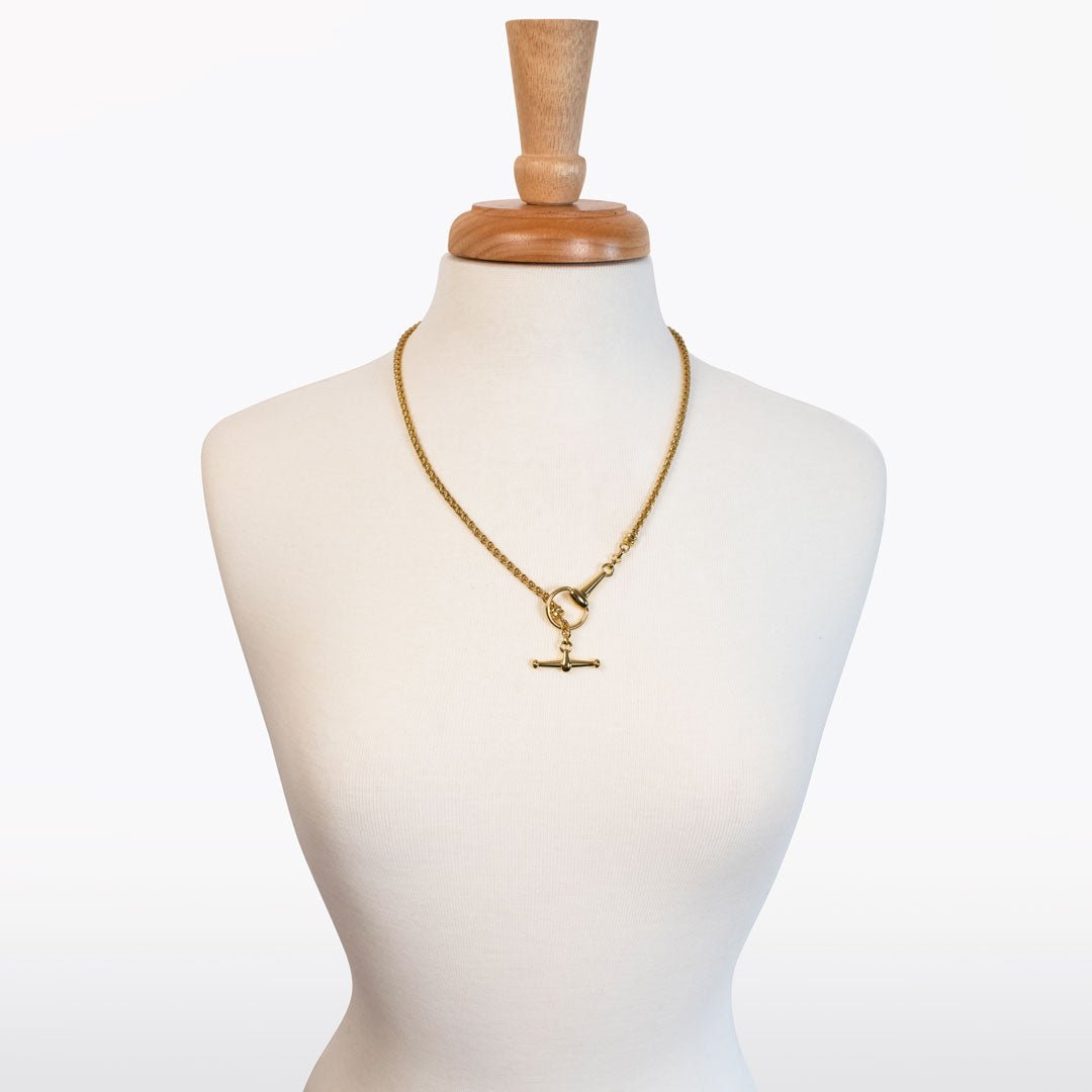 Odeza - Horse Bit Toggle Equestrian Necklace in Gold Urban-Equestrian