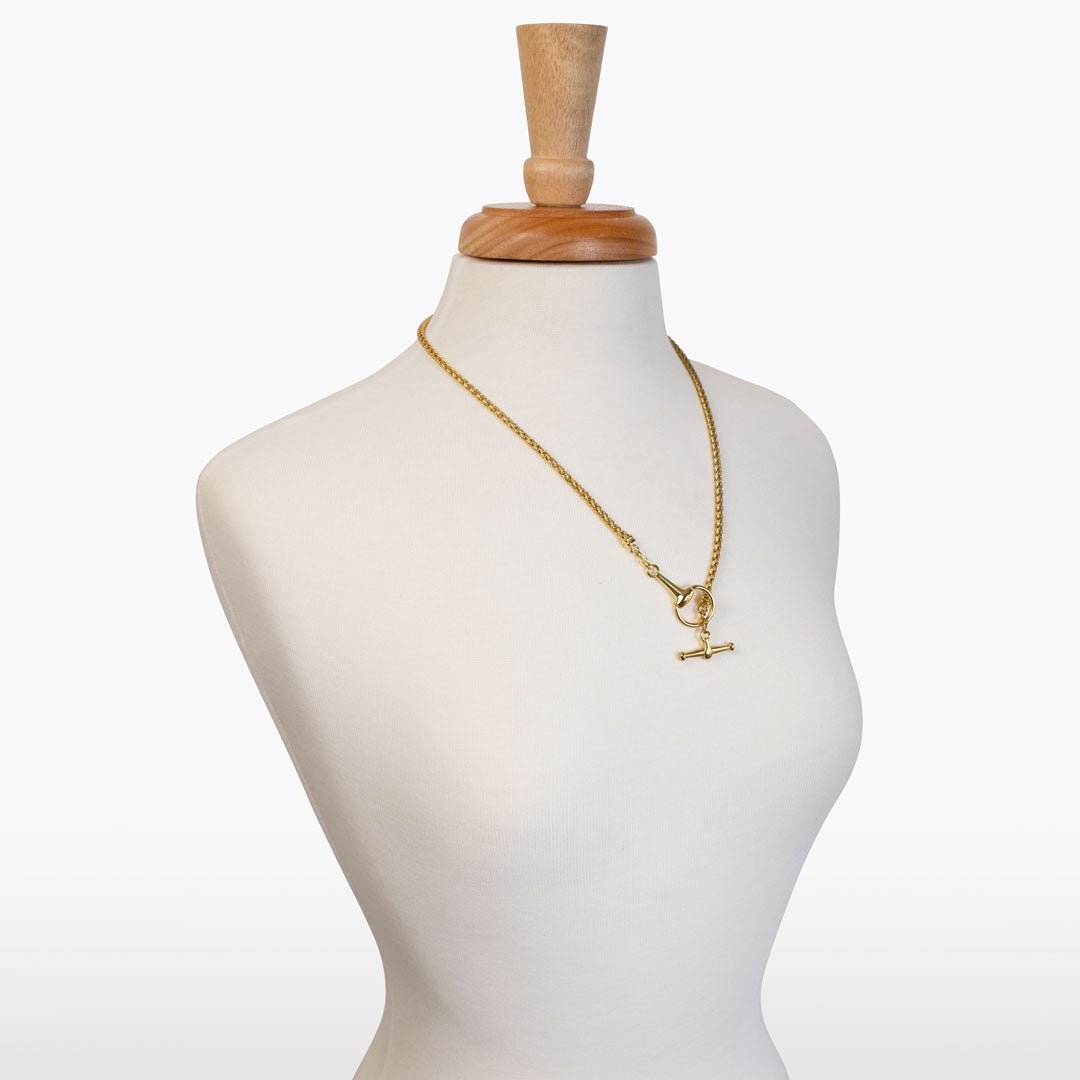 Odeza - Horse Bit Toggle Equestrian Necklace in Gold Urban-Equestrian