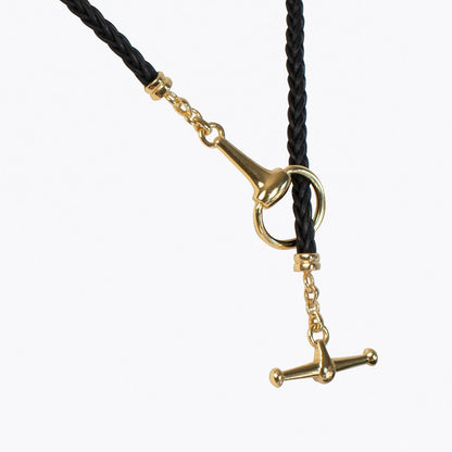 Odeza - Horse Bit Toggle Equestrian Necklace Black and Gold Urban-Equestrian