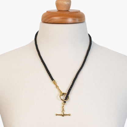 Odeza - Horse Bit Toggle Equestrian Necklace Black and Gold Urban-Equestrian