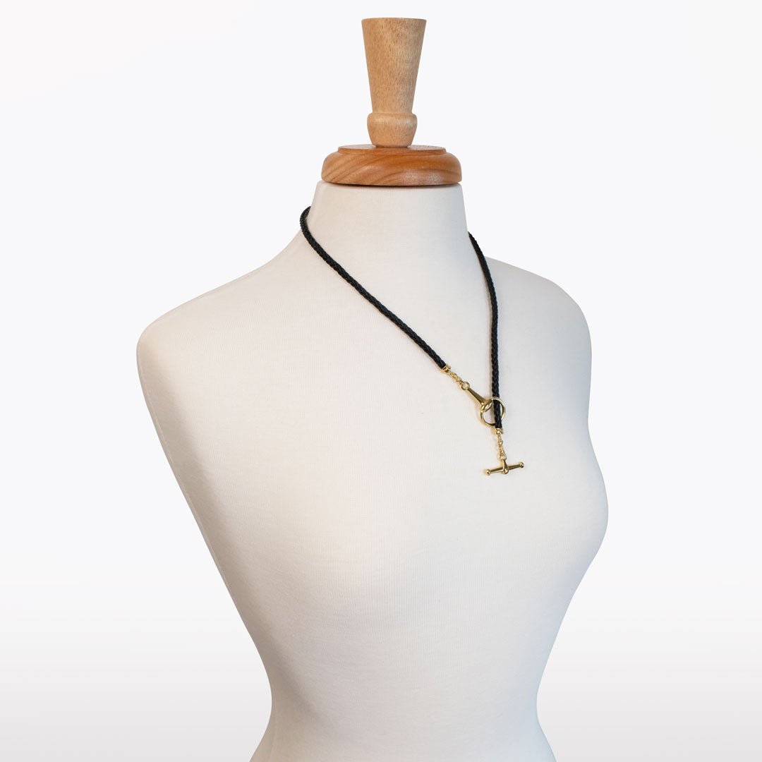 Odeza - Horse Bit Toggle Equestrian Necklace Black and Gold Urban-Equestrian