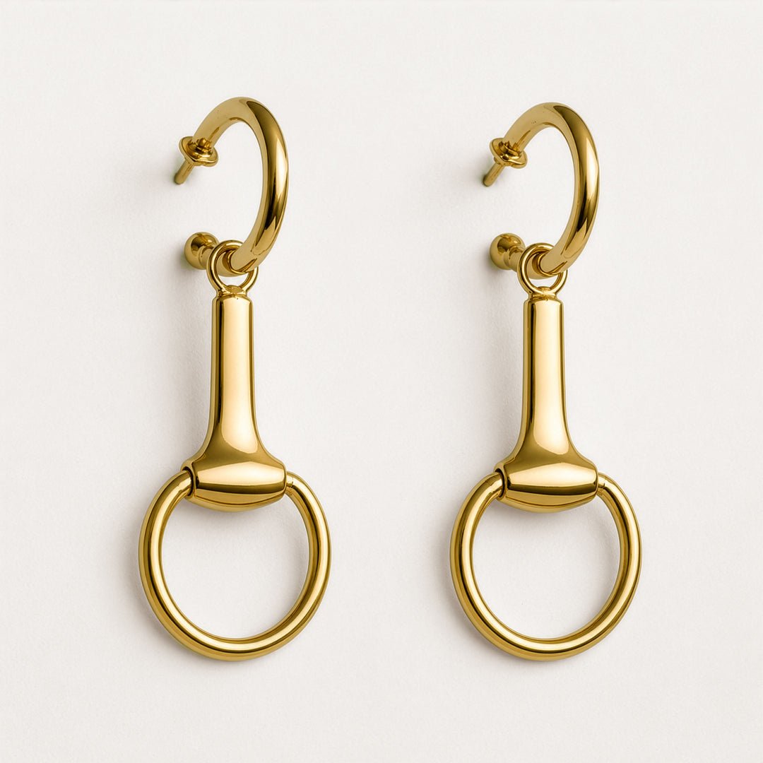 Odeza - Equestrian Horse Bit Earring in 14K Gold on Sterling Silver Urban-Equestrian