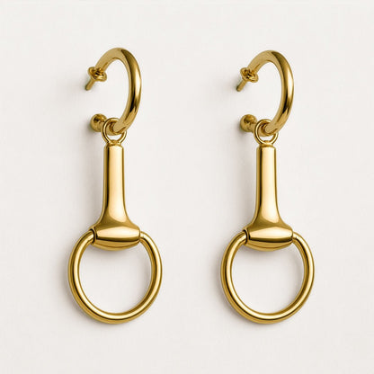 Odeza - Equestrian Horse Bit Earring in 14K Gold on Sterling Silver Urban-Equestrian