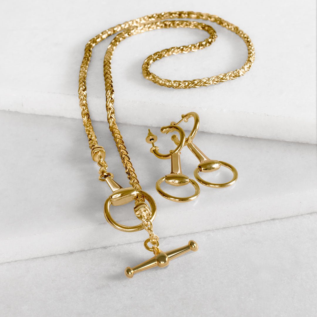 Odeza - Equestrian Horse Bit Earring in 14K Gold on Sterling Silver Urban-Equestrian