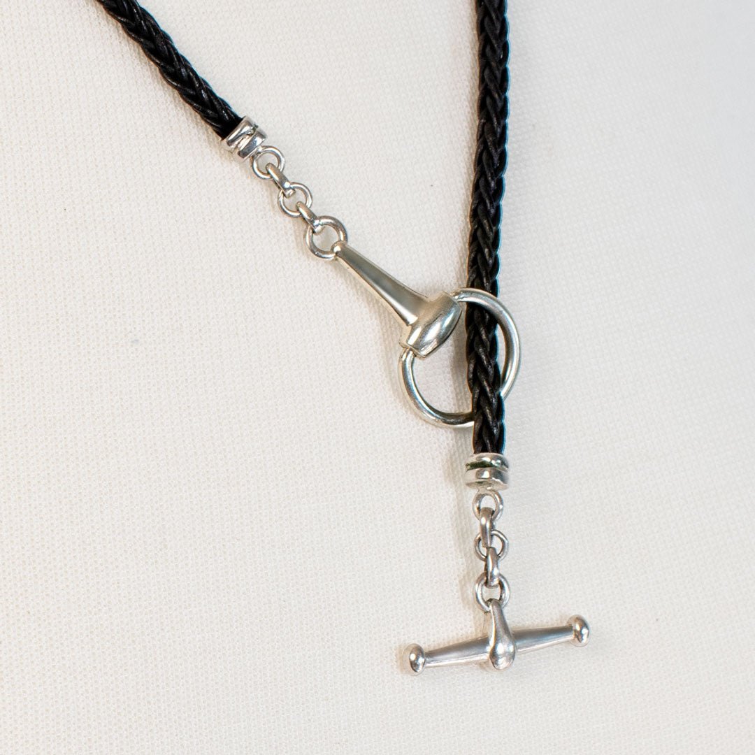 Odeza - Horse Bit Toggle Equestrian Necklace Black and Silver Urban-Equestrian