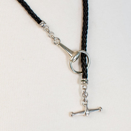 Odeza - Horse Bit Toggle Equestrian Necklace Black and Silver Urban-Equestrian
