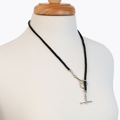 Odeza - Horse Bit Toggle Equestrian Necklace Black and Silver Urban-Equestrian