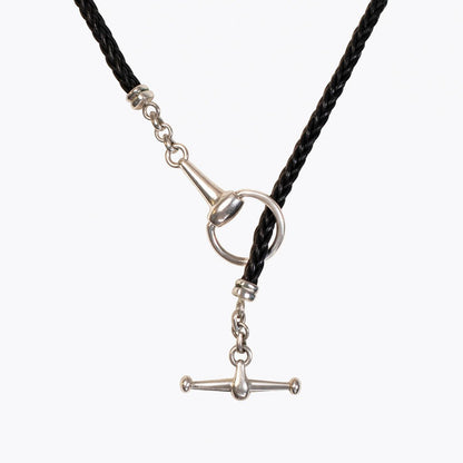 Odeza - Horse Bit Toggle Equestrian Necklace Black and Silver Urban-Equestrian