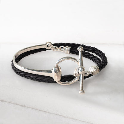 Odeza - Horse Bit Toggle Equestrian Necklace Black and Silver Urban-Equestrian