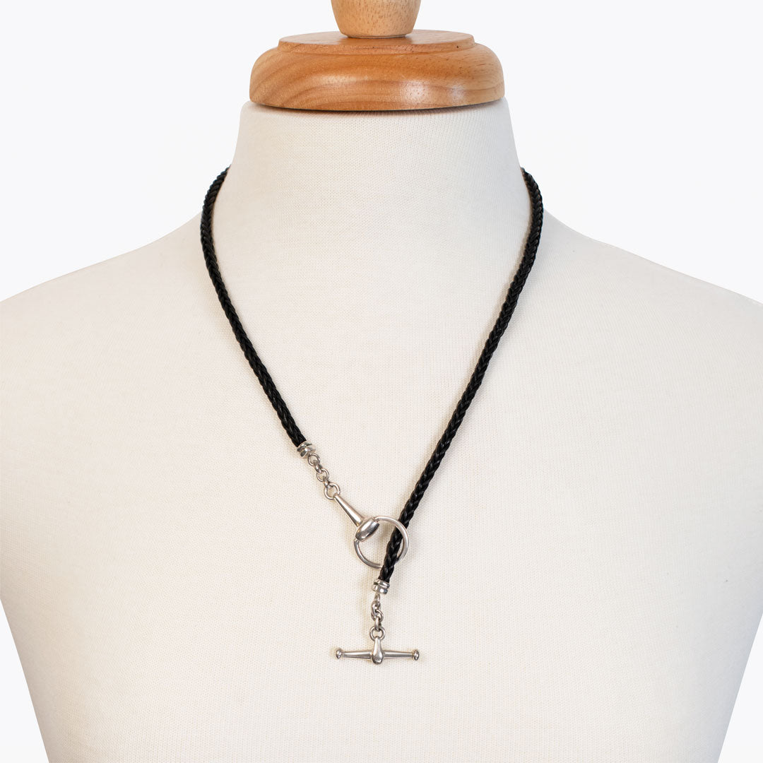 Odeza - Horse Bit Toggle Equestrian Necklace Black and Silver Urban-Equestrian